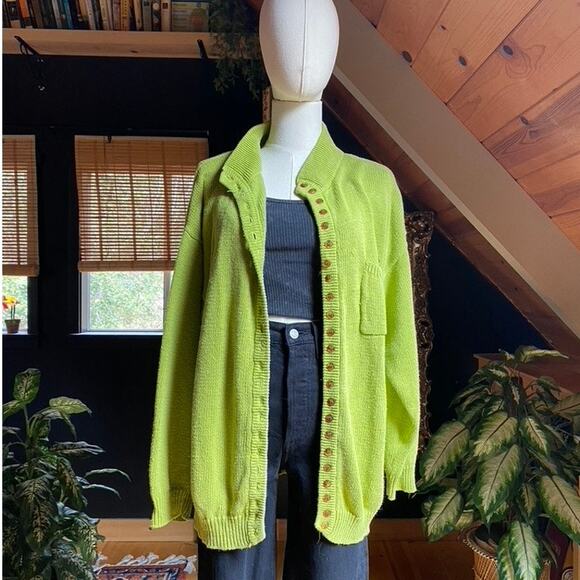 Vintage Sweaters - Vintage Green Cardigan Knit